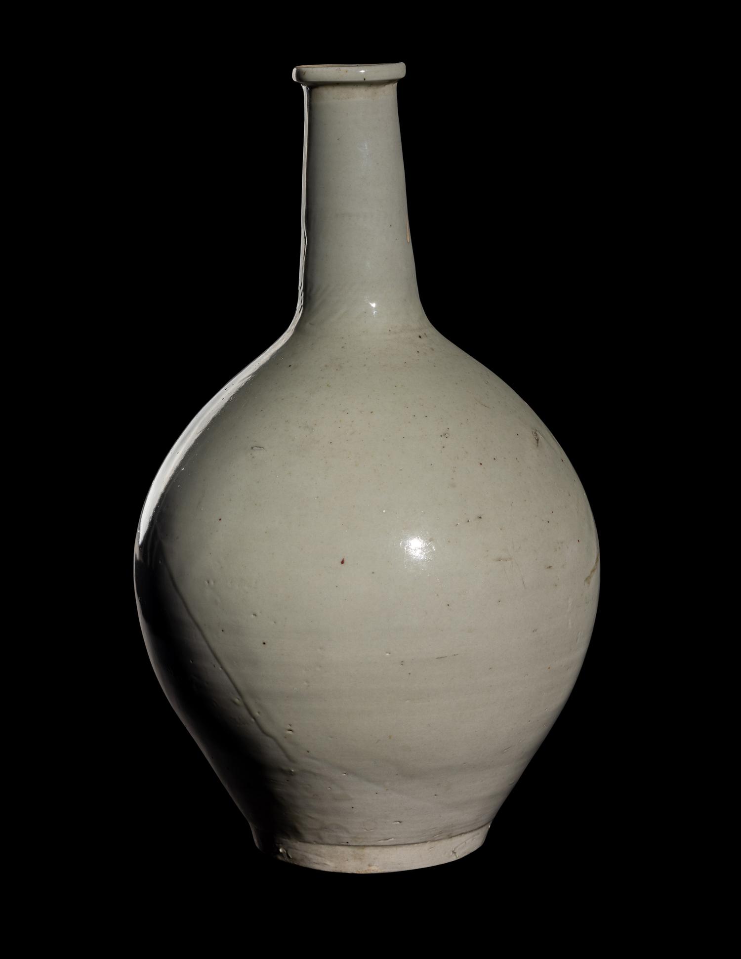 A Korean White Glazed Porcelain Bottle Vase