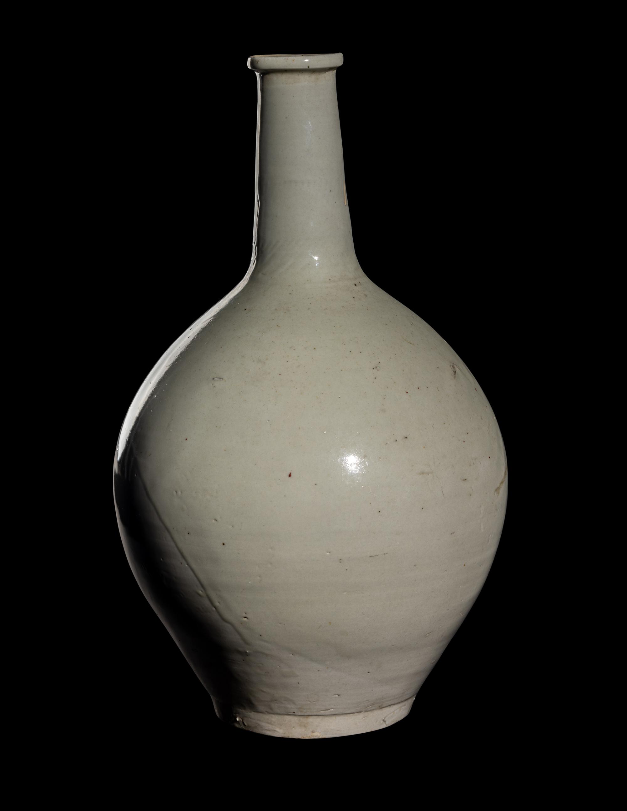 A Korean White Glazed Porcelain Bottle Vase