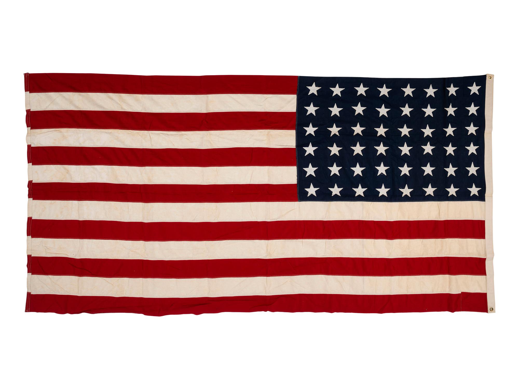 [FLAGS & PATRIOTIC TEXTILES]. 48-star American flag. Manufactured by the Valley Forge Flag Company. Ca mid 20th century.