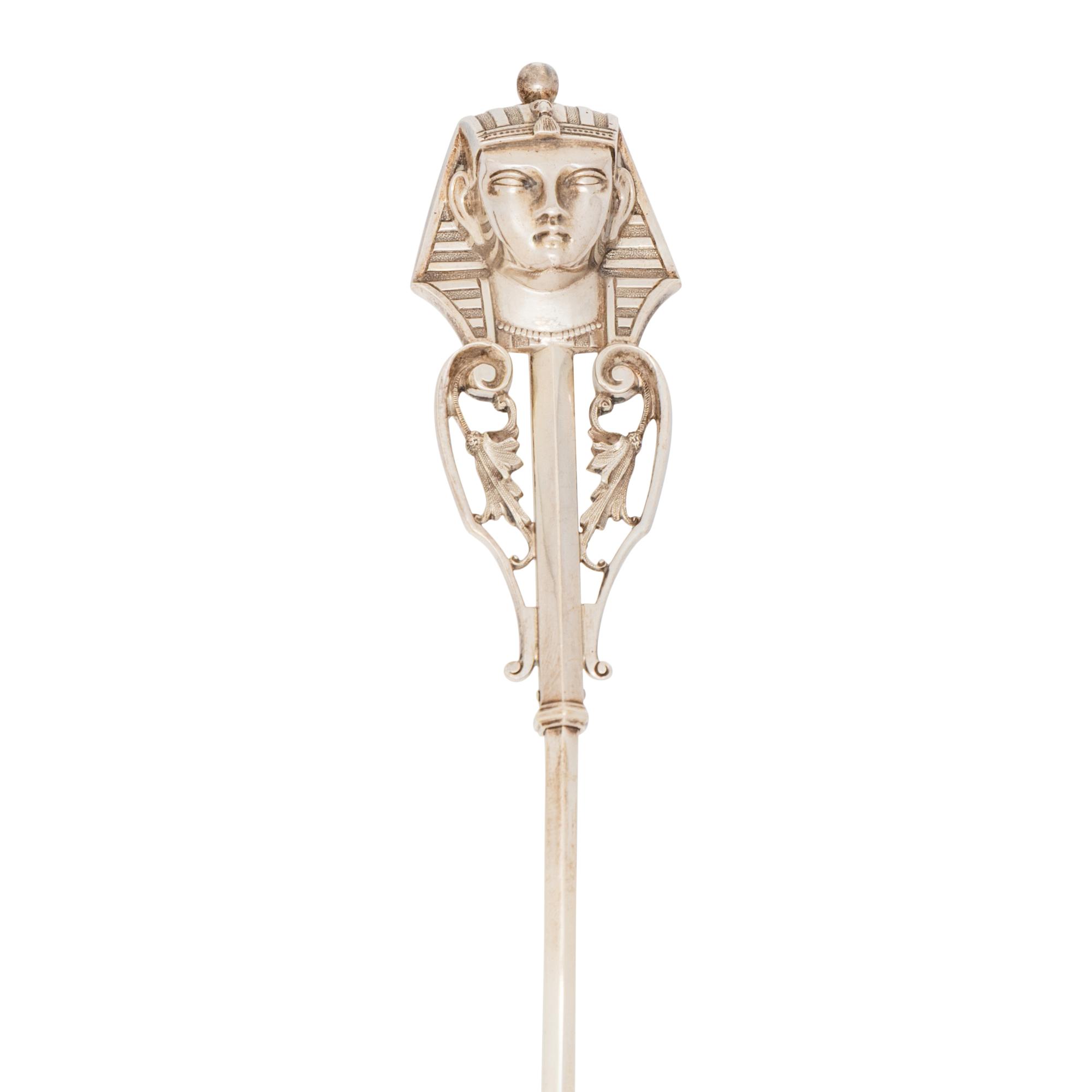 Two American Silver Egyptian Style Ladles