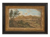 A Set of Five Colored Engravings of Views of China, After Augustin Heckel