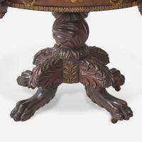A Classical two-drawer mahogany and stencil-decorated work table Probably New York, NY, circa 1830