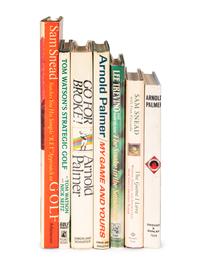 A Group of Seven Books on Golf Signed by Arnold Palmer, Sam Snead, Lee Trevino and Tom Watson