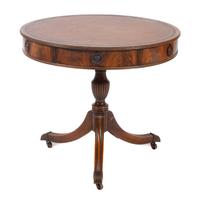 A Regency Style Mahogany Drum Table Height 26 3/4 x diameter 30 inches. — FIRST HALF 20TH CENTURY