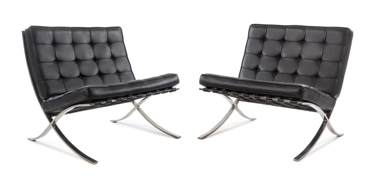 Barcelona Lounge Chairs, Pair Knoll, USA