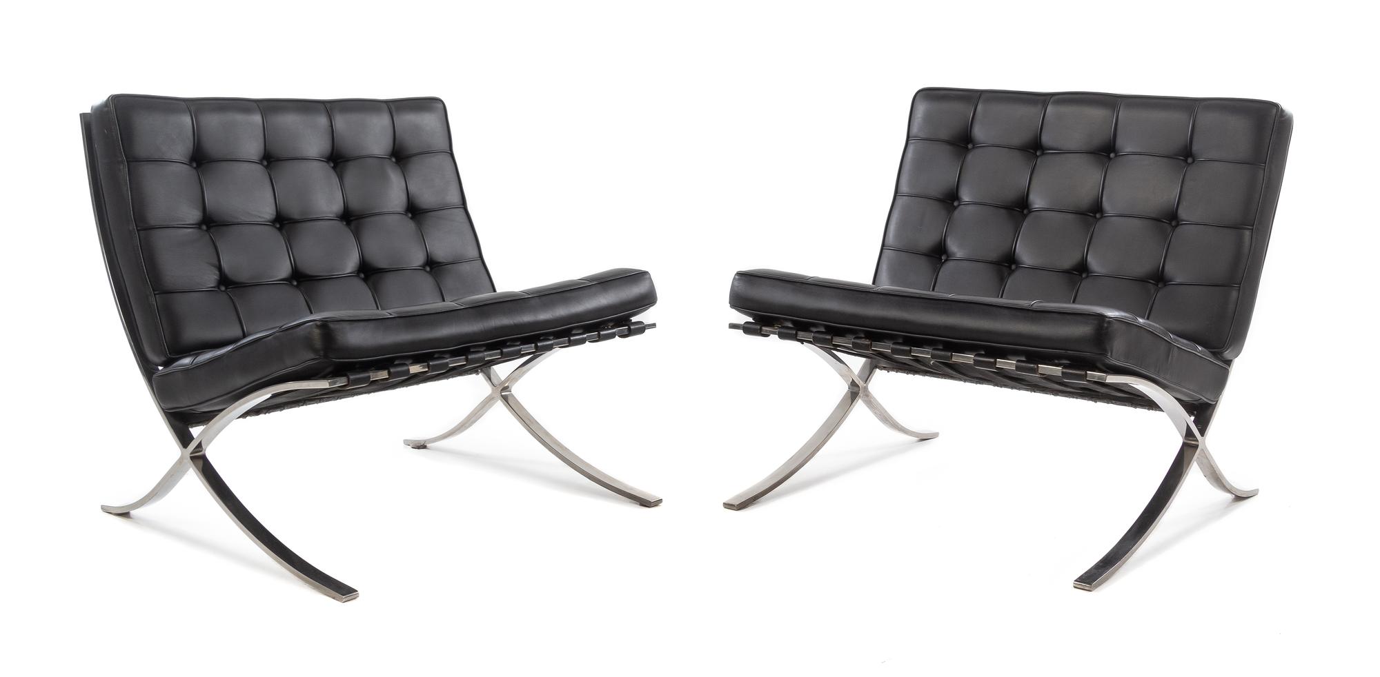 Barcelona Lounge Chairs, Pair Knoll, USA