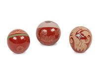 Miniature Polychrome Seed Jars, with Sgraffito Decoration