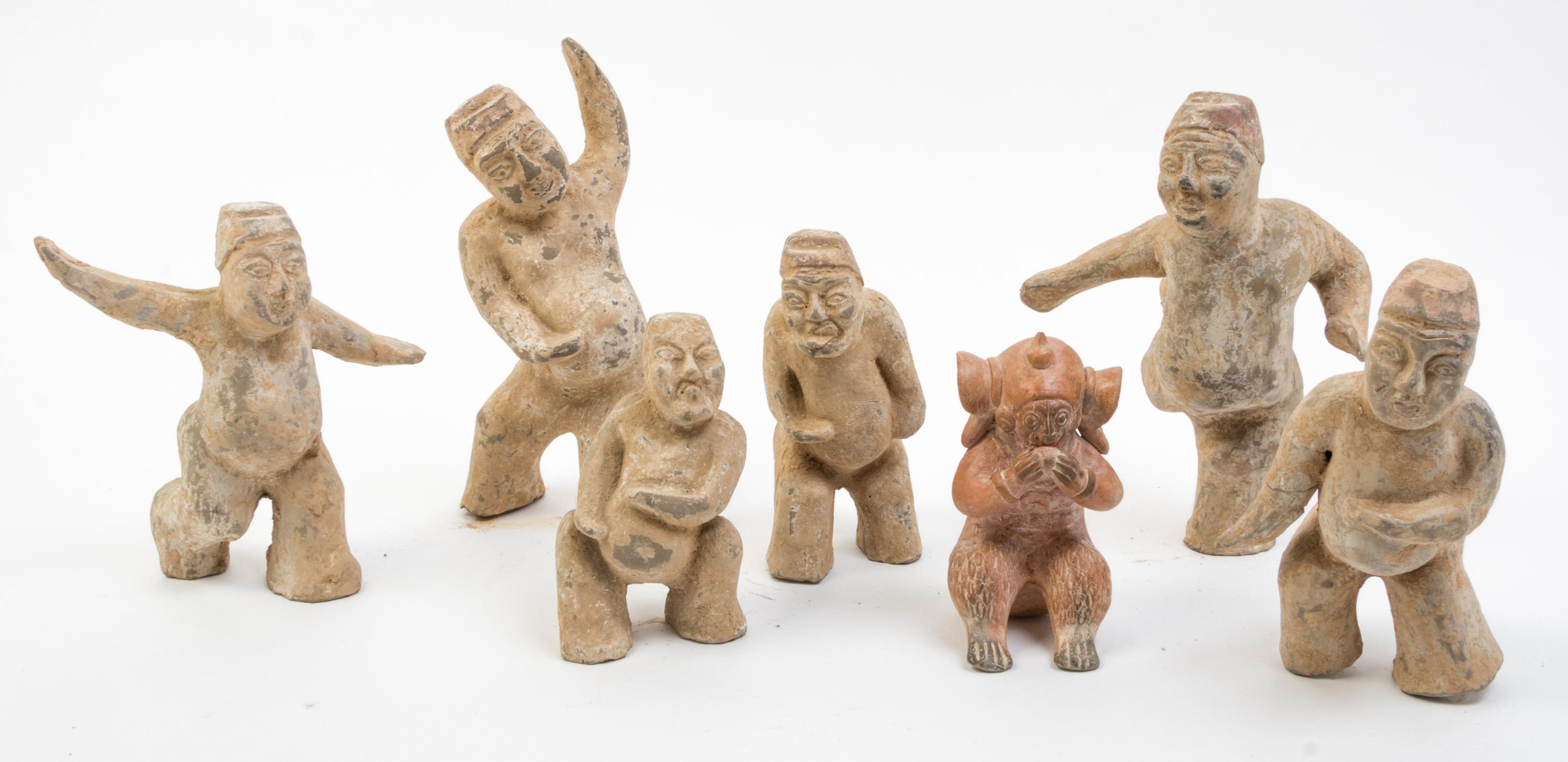 A Collection of Pottery, Horn and Hardstone Articles Height of tallest 9 1/2 inches.