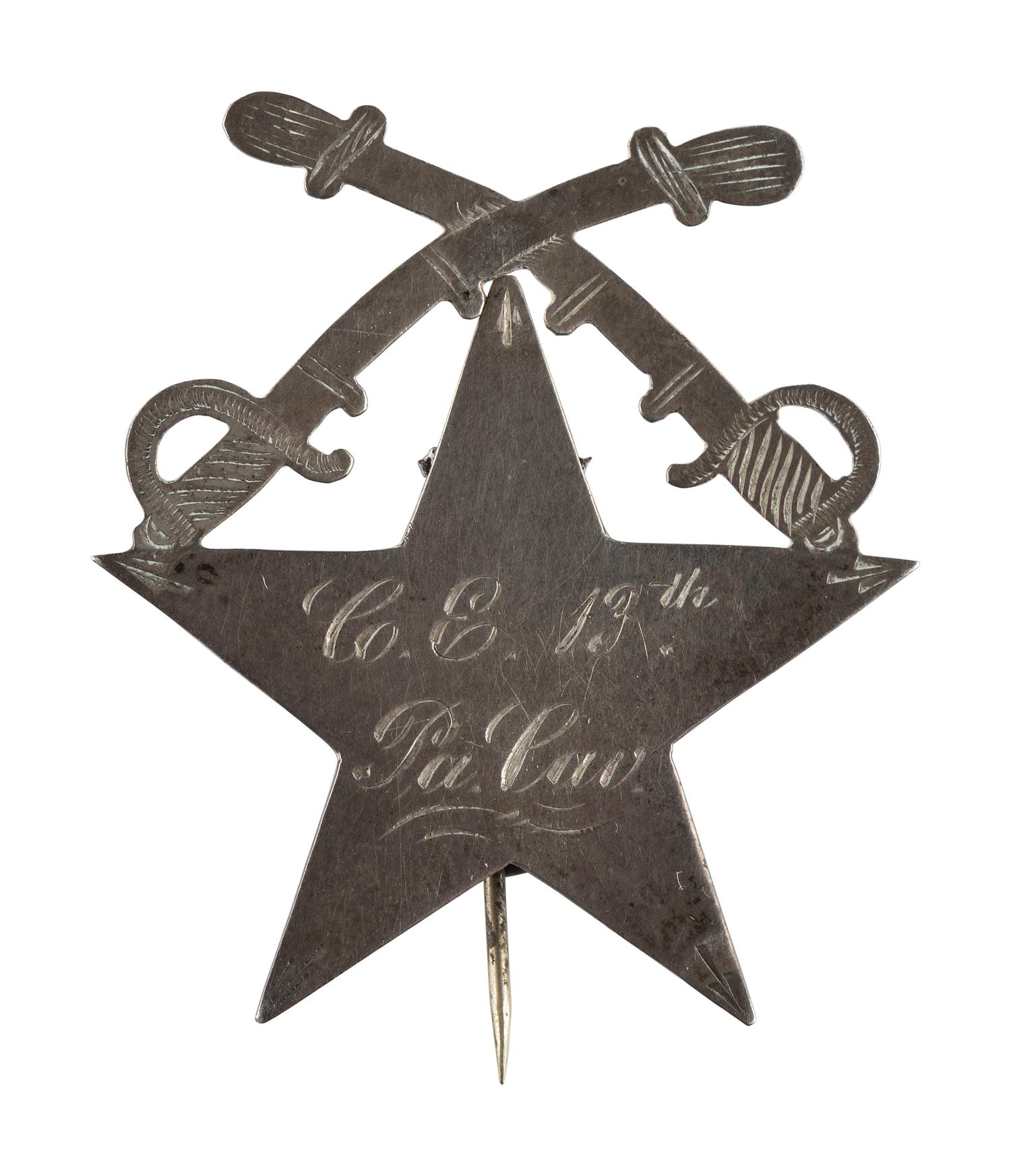 [CIVIL WAR]. 13th Pennsylvania Cavalry badge.