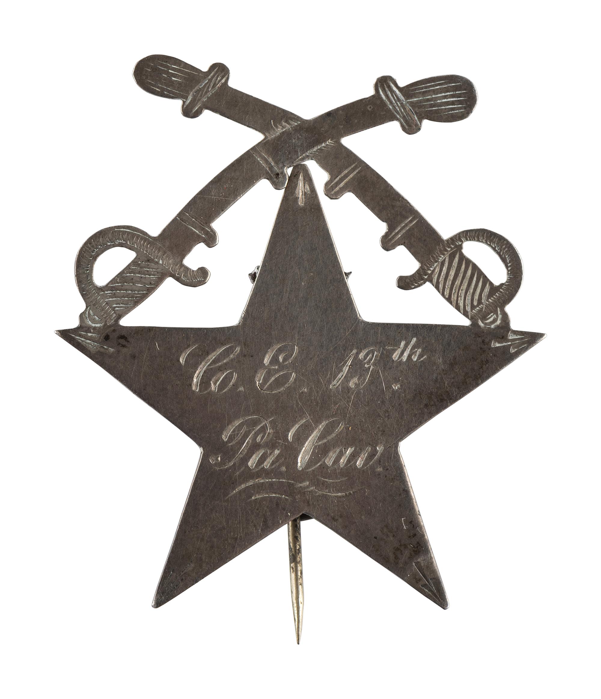 [CIVIL WAR]. 13th Pennsylvania Cavalry badge.