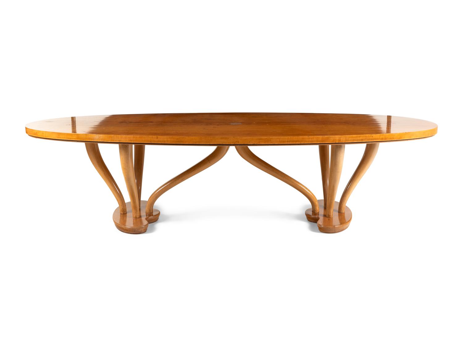 A Continental Double Pedestal Dining Table