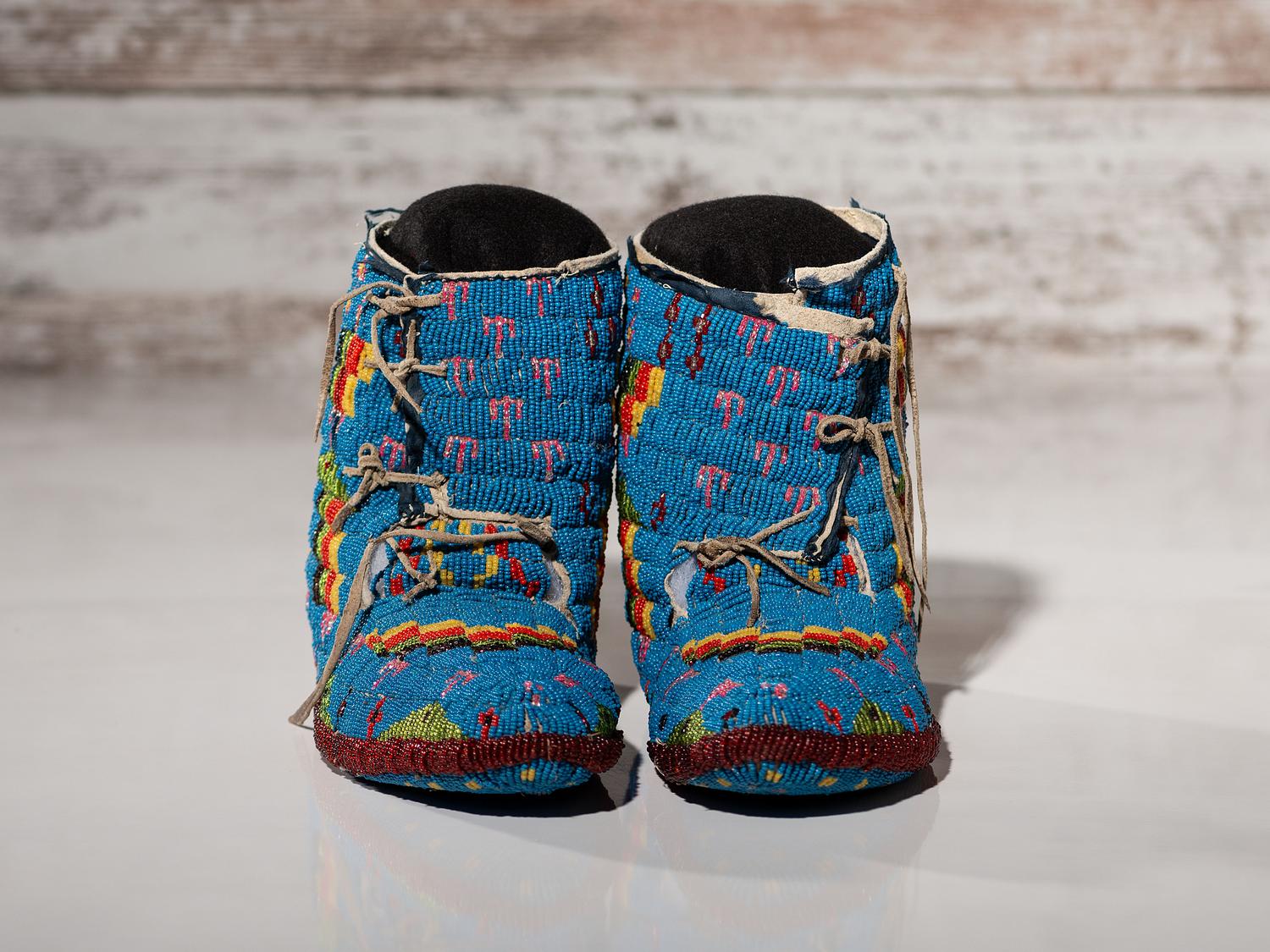 Sioux Fully Beaded Hightop Moccasins