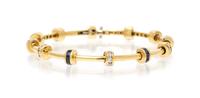 An 18 Karat Yellow Gold, Sapphire and Diamond Bracelet, Charles Krypell, 14.40 dwts.