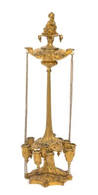 A Continental Gilt Bronze Censer Height 17 inches.