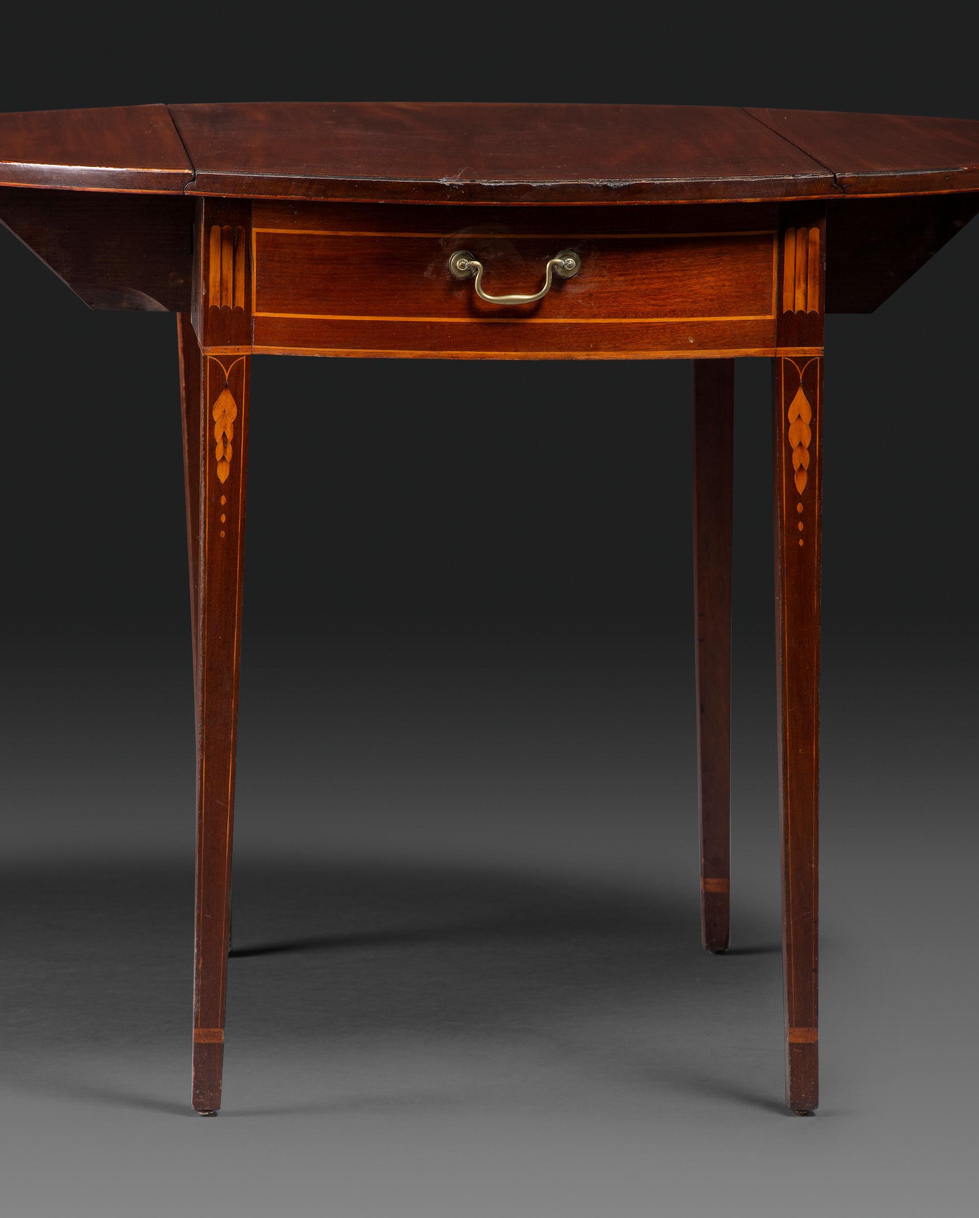 A Federal Inlaid Mahogany Drop Leaf Table