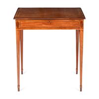 A George III Mahogany Lift-Top Writing Table