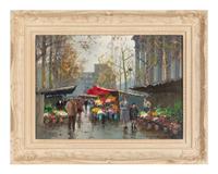 Edouard Léon Cortès (French, 1882-1969) — Paris, Marché aux Fleurs devant le Madeleine