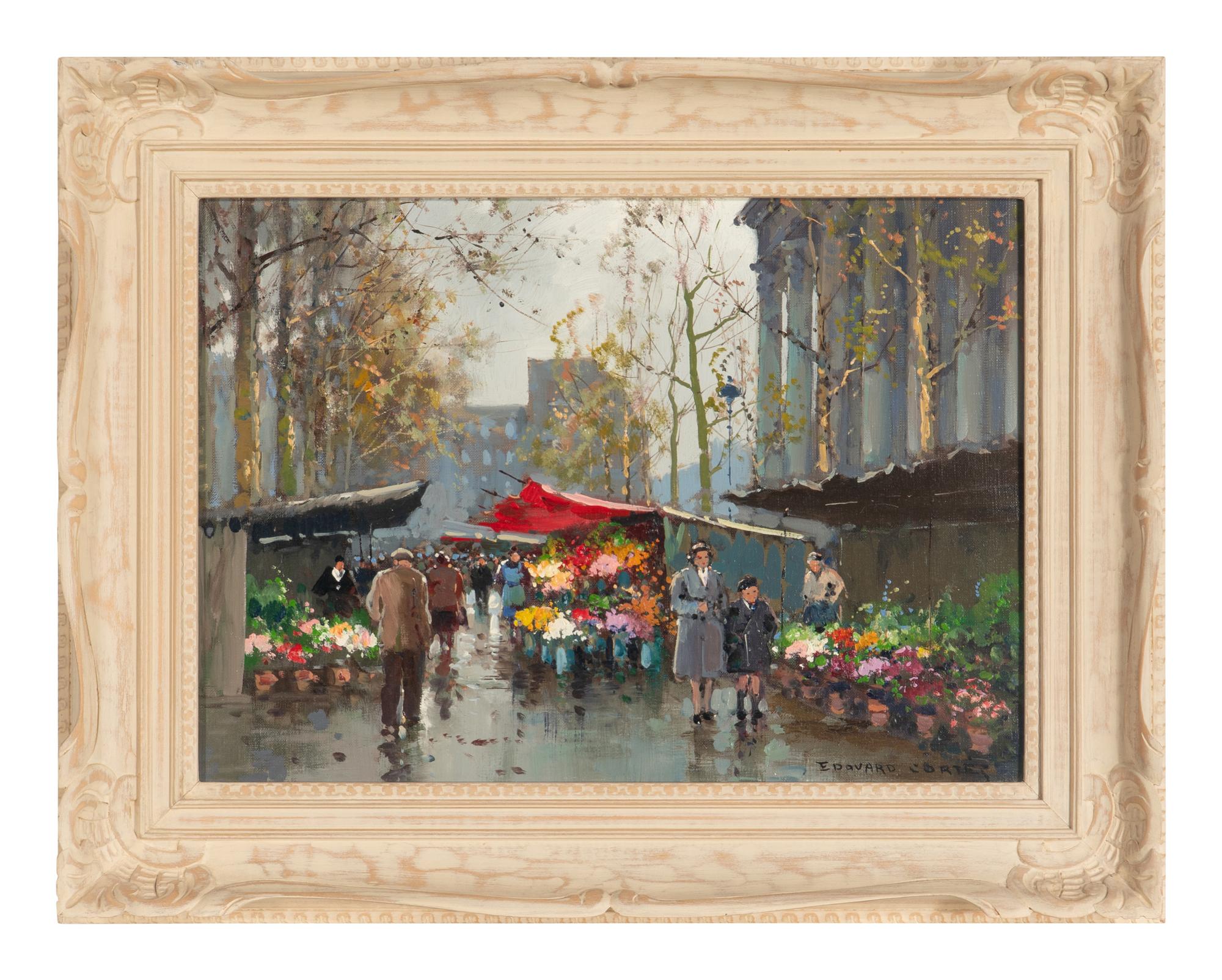 Edouard Léon Cortès (French, 1882-1969) — Paris, Marché aux Fleurs devant le Madeleine