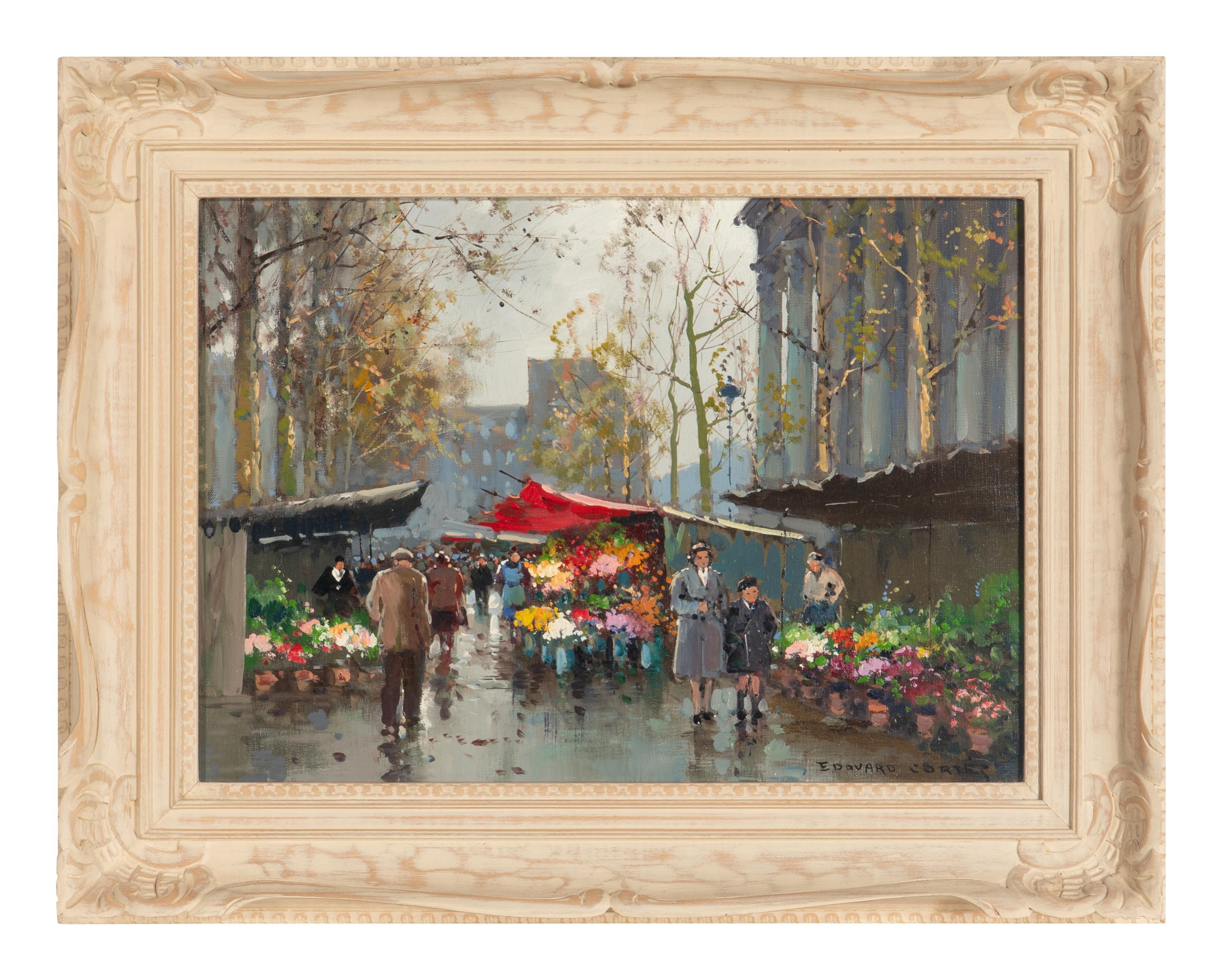 Edouard Léon Cortès (French, 1882-1969) — Paris, Marché aux Fleurs devant le Madeleine