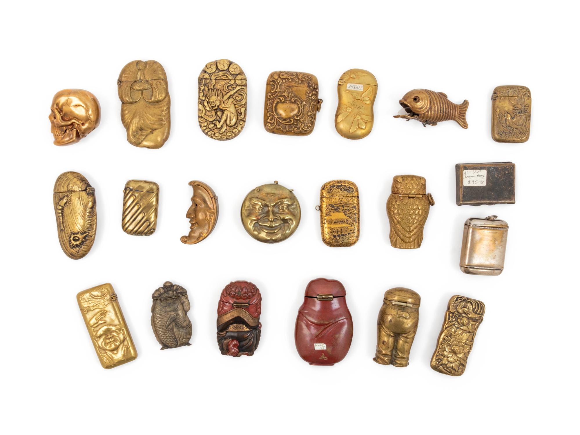 A Collection of Japanese Brass Match Safes