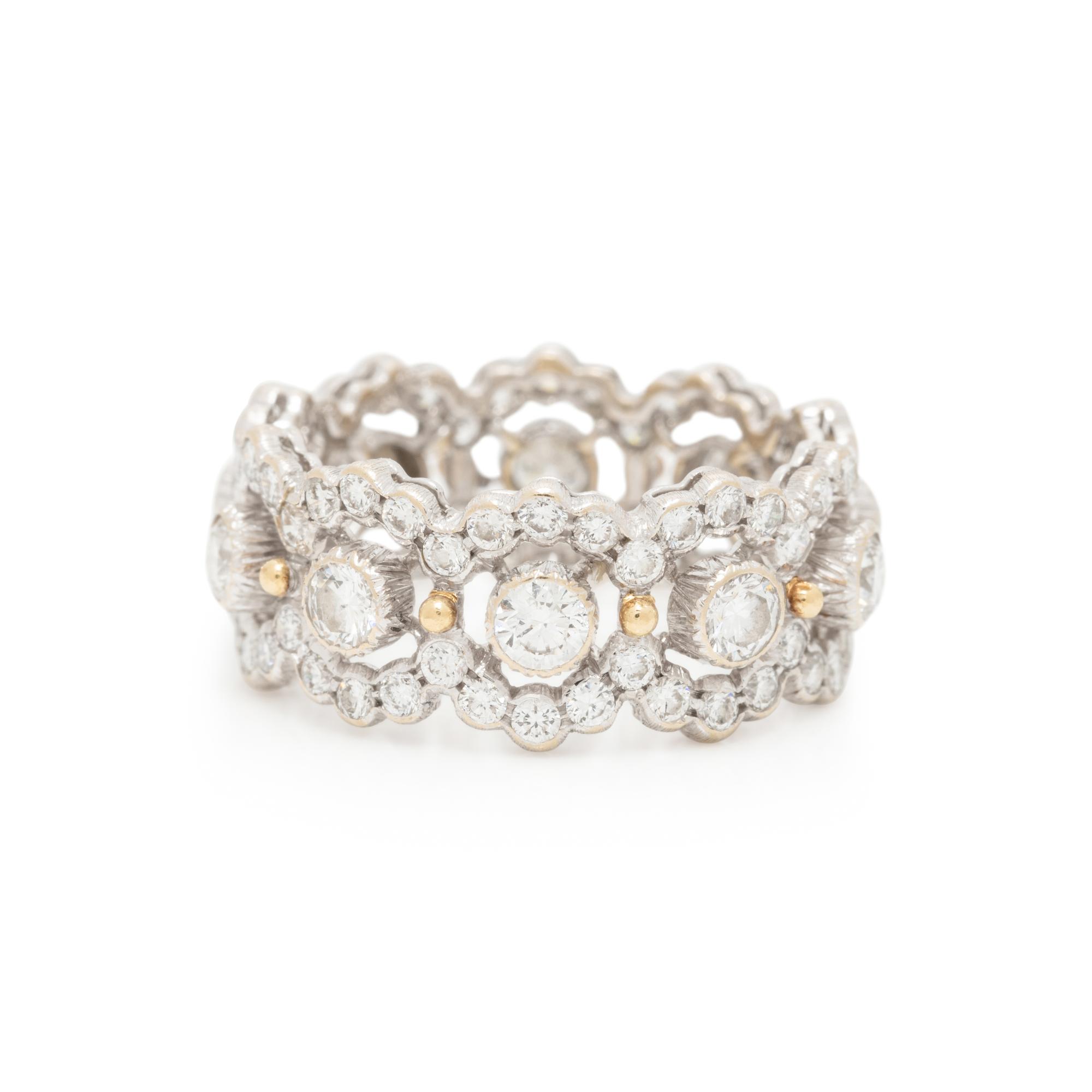BUCCELLATI, WHITE GOLD AND DIAMOND 'NUOVA GHIRLANDA' RING