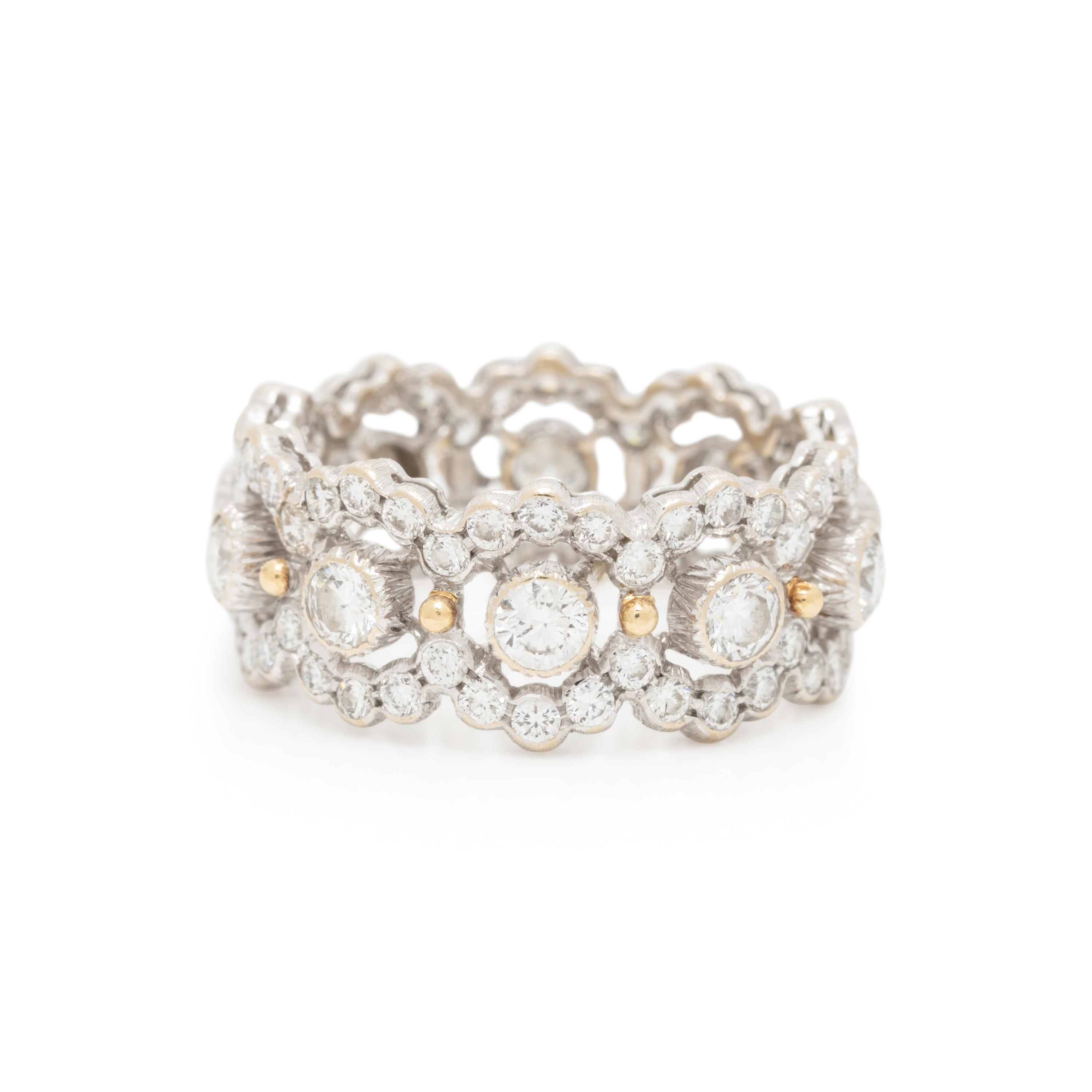 BUCCELLATI, WHITE GOLD AND DIAMOND 'NUOVA GHIRLANDA' RING