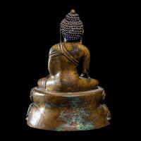 A Tibetan Gilt Copper Alloy Figure of Buddha Shakyamuni, 14th/15th Century 十四/十五世紀 西藏銅鎏金坐佛