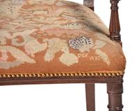 Seven Regency Style Brass Inlaid Mahogany Chairs