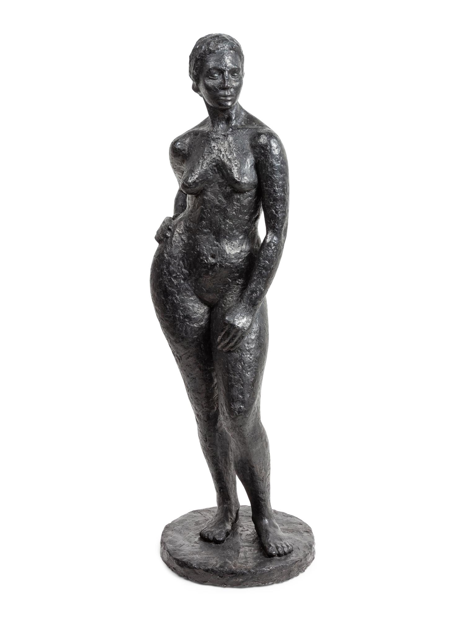A Plaster Standing Nude Sculpture of a Woman