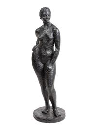 A Plaster Standing Nude Sculpture of a Woman