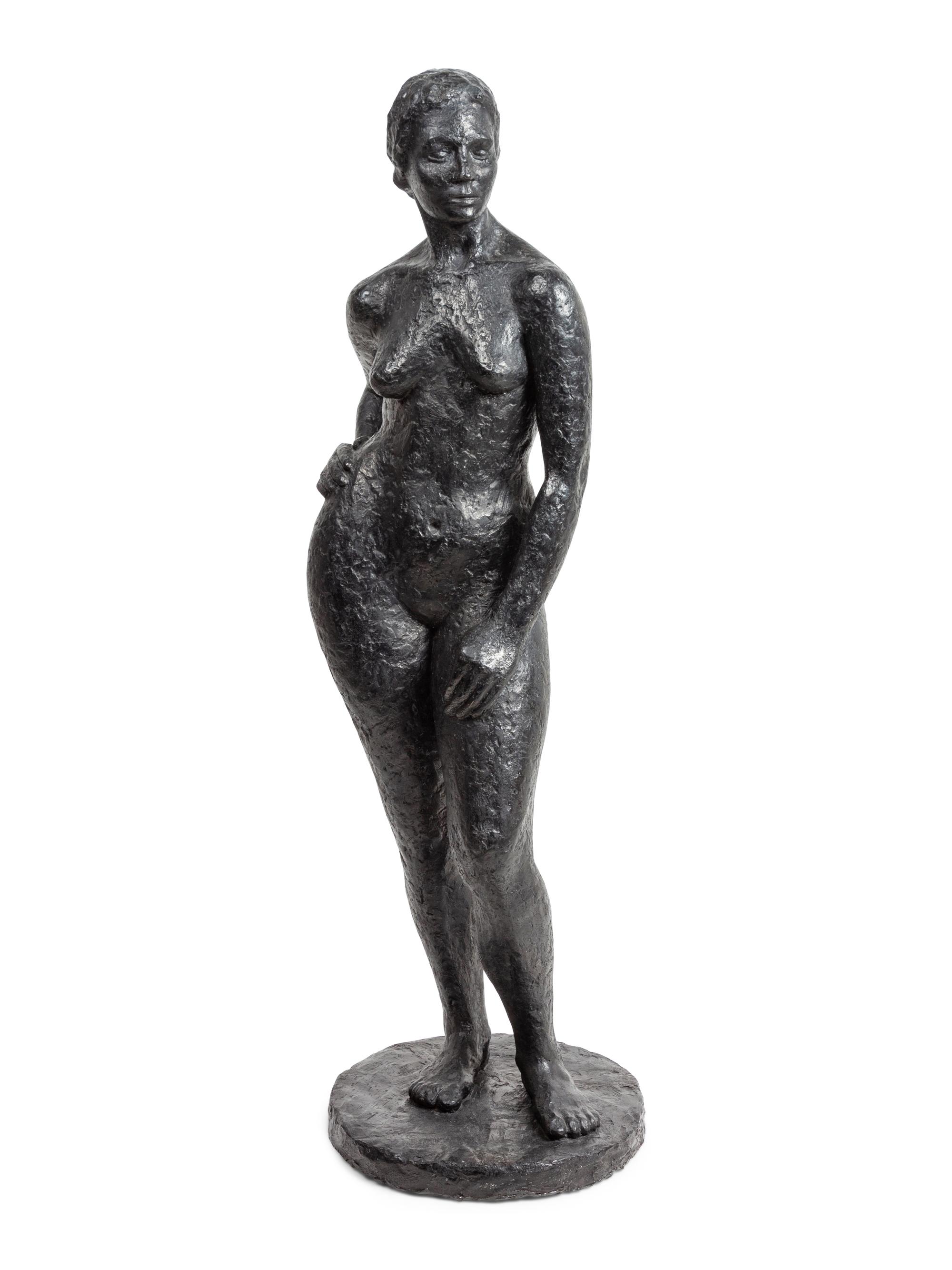 A Plaster Standing Nude Sculpture of a Woman
