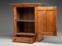 A Federal Tiger Maple Wall Cupboard