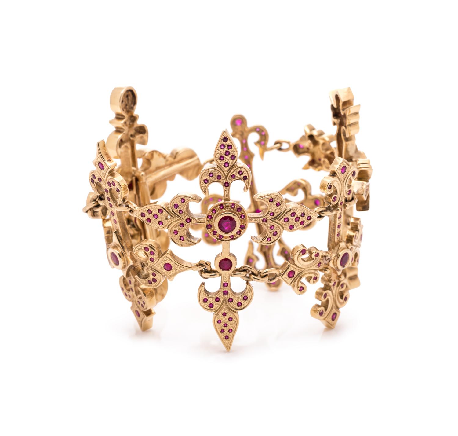 YELLOW GOLD AND RUBY BRACELET