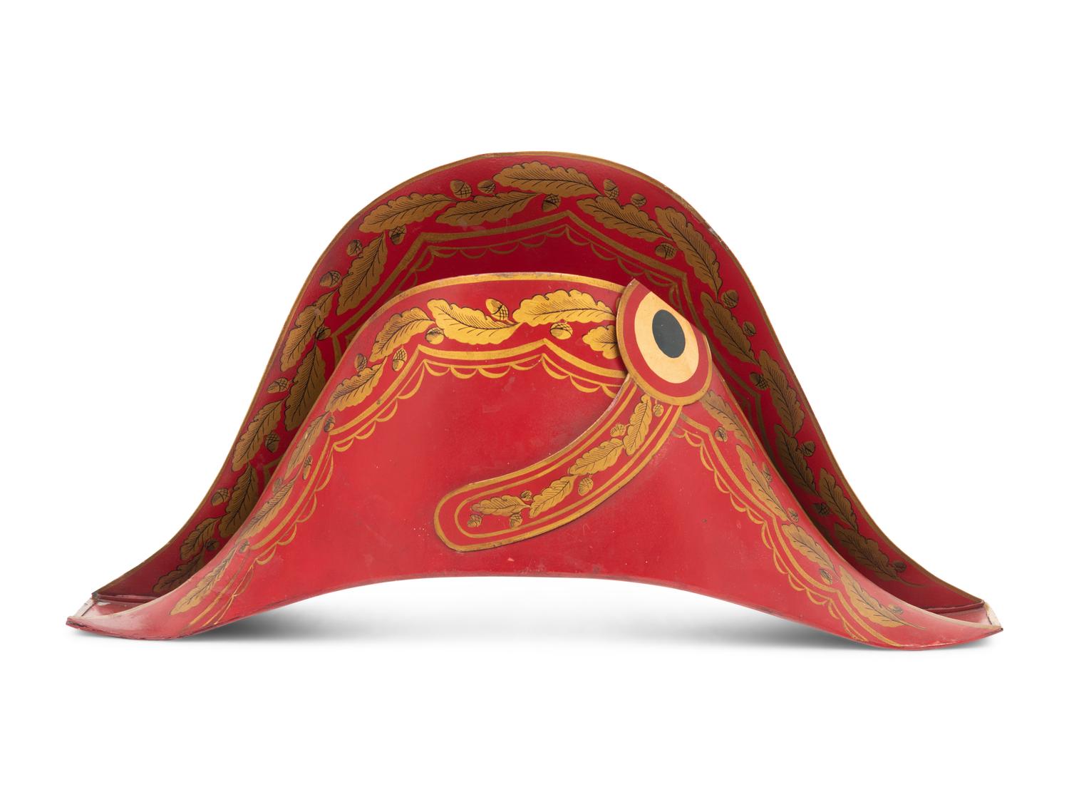 A Painted Tôle Bicorne Hat