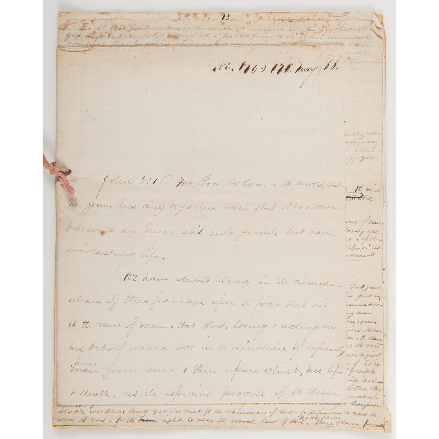 Civil War Chaplain Asa Severance Fiske, 4th Minnesota Infantry, Archive, Incl. Confederate Flag Remnants Taken at the Battle of Allatoona