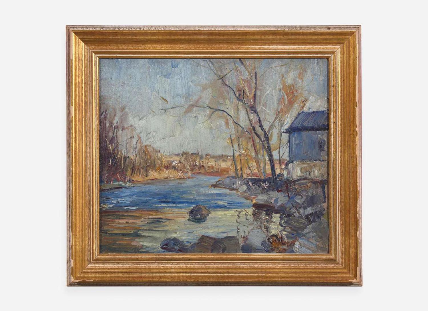 Walter Emerson Baum (American 1884-1956) - Winter Scene with Stream