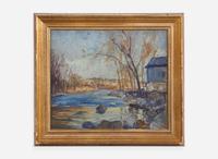 Walter Emerson Baum (American 1884-1956) - Winter Scene with Stream