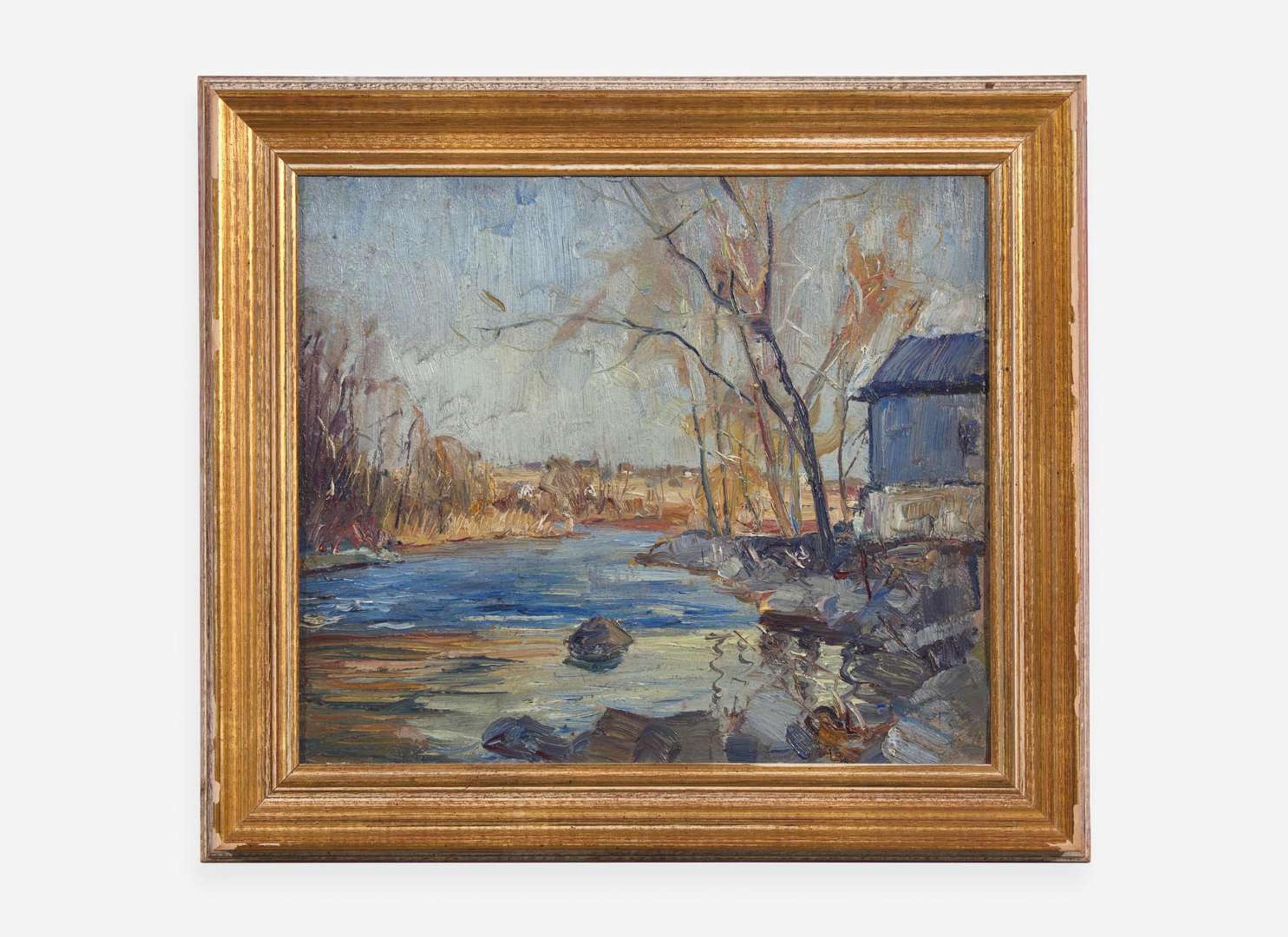 Walter Emerson Baum (American 1884-1956) - Winter Scene with Stream