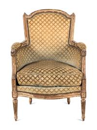 A Louis XVI Painted Beechwood Bergère