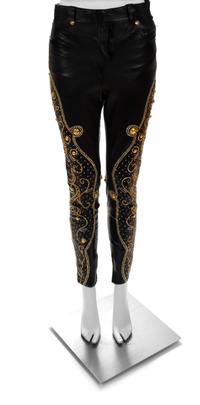 A Gianni Versace Black Leather Pant,