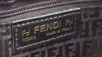 A Fendi Black Leather Crossbody Bag, 8" x 6" x 2".