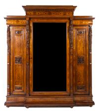 A Neoclassical Painted Armoire, Height 113 x width 95 x depth 28 inches.