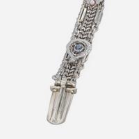 A 14 Karat White Gold and Diamond Bracelet