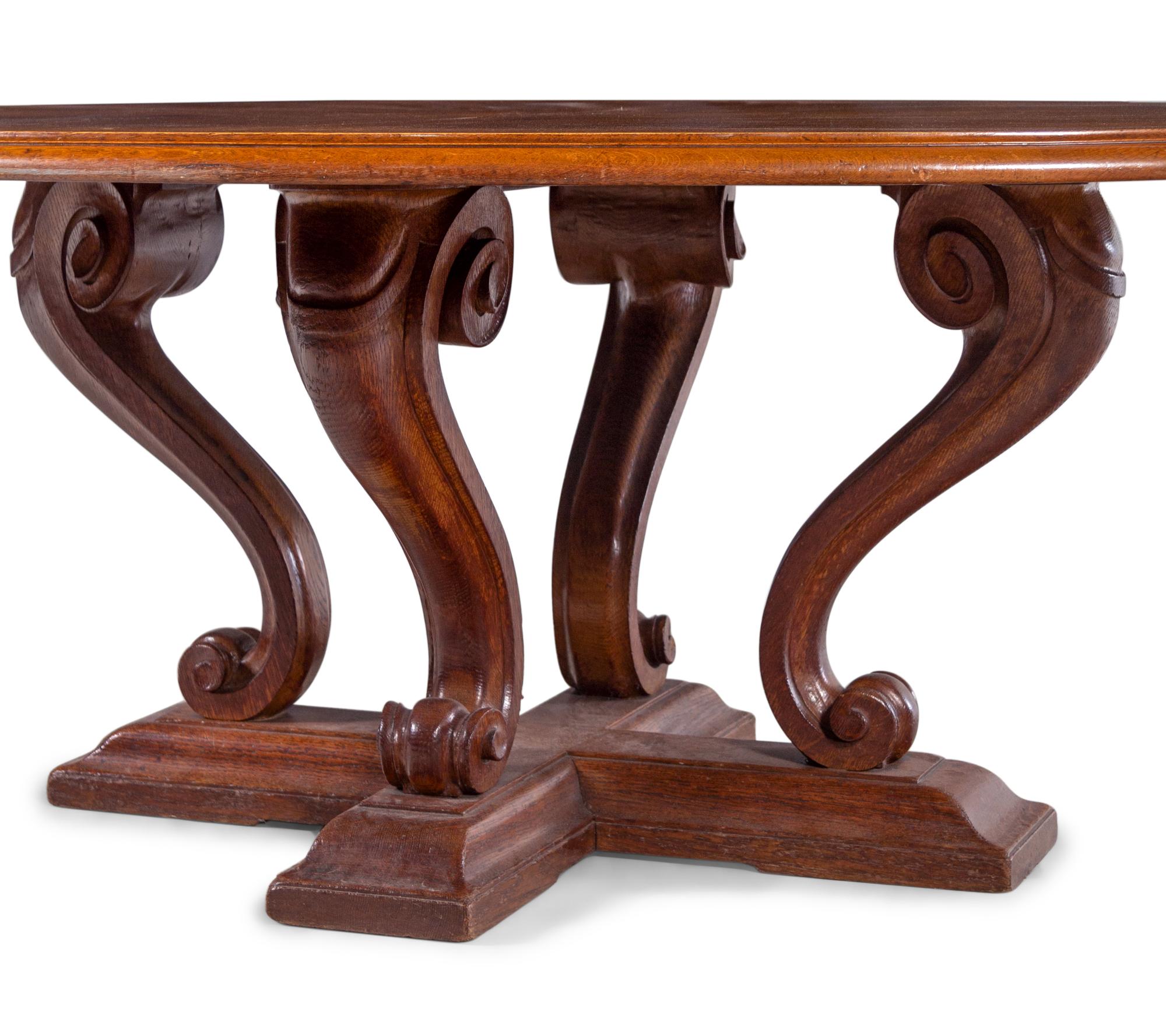 A French Carved Oak Dining Table