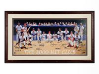 A 3,000 Hit Club Signed Autograph Poster Formerly Displayed at Mike Ditka’s Restaurant