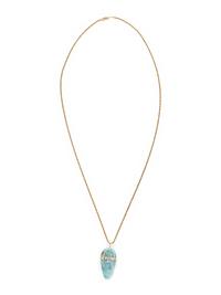 YELLOW GOLD, LARIMAR AND AQUAMARINE PENDANT/NECKLACE