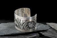 Sterling Silver Overlay Cuff Bracelet, with Turkeys