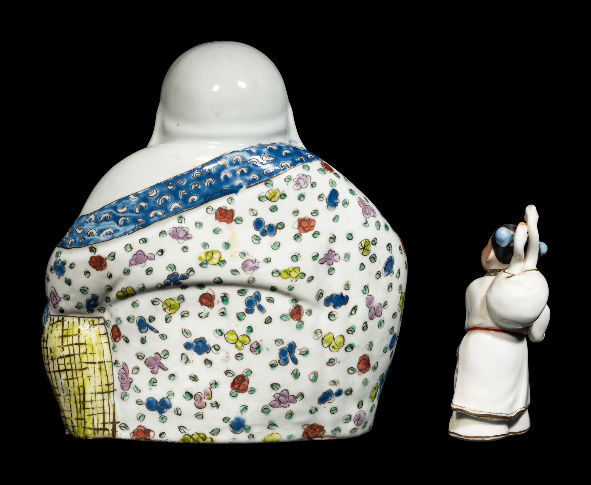 Two Chinese Famille Rose Porcelain Figures