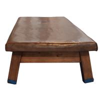 A Wood and Leather Vaulting Bench/Table 66" W x 35" D x 18.5" H — Czech Republic, Circa 1930