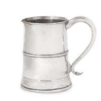 A Georgian style silver-plated copper presentation tankard 20th century